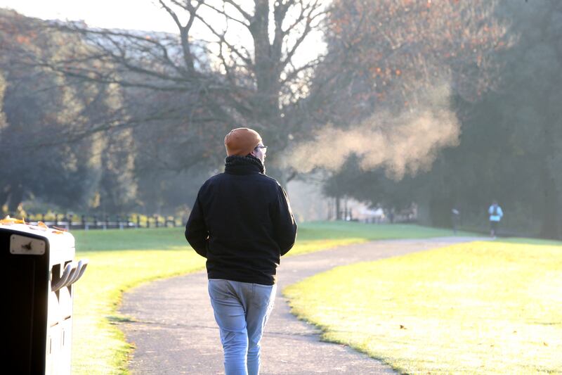 Cold weather scenes in the Phoenix Park Dublin on Thursday morning. Photograph: Stephen Collins/Collins Photos