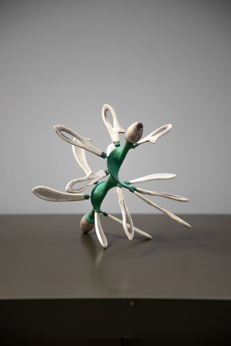 Eva Lynch's Anthropoware II, 2022 (copper, steel and antler)