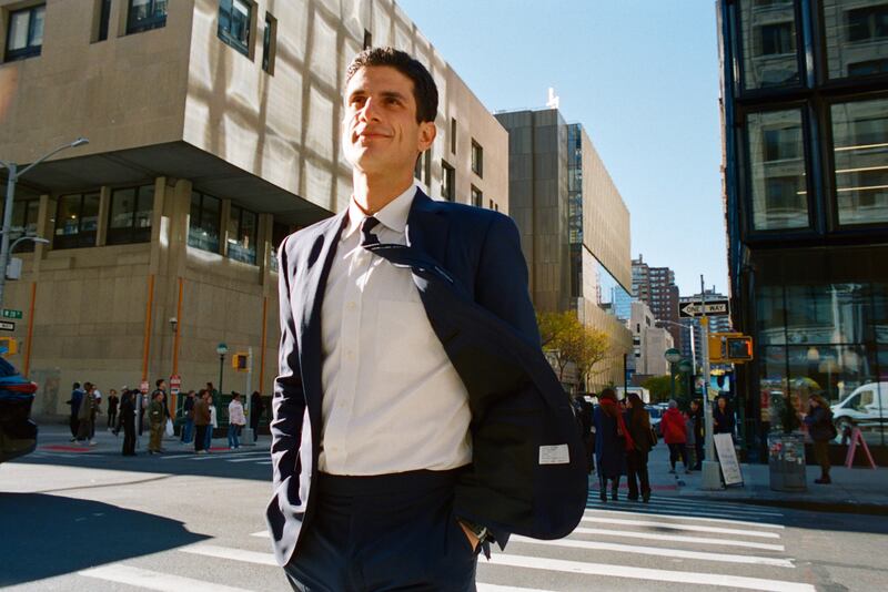 Jack Schlossberg hopes to win a Congress seat in a part of New York that traditionally elects a Democratic candidate. Photograph: Sabrina Santiago/The New York Times
                      