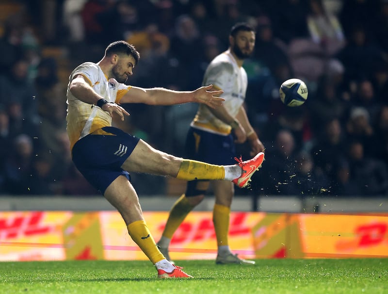 Leinster’s Harry Byrne in action against Leicester Tigers on December 12th. Photograph: David Rogers/Getty