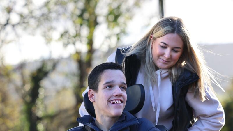Shauna Tighe  and   Daniel: Shauna is one of about 67,000 young carers under the age of 18,  according to Family Carers Ireland .Photograph: Dara Mac Dónaill