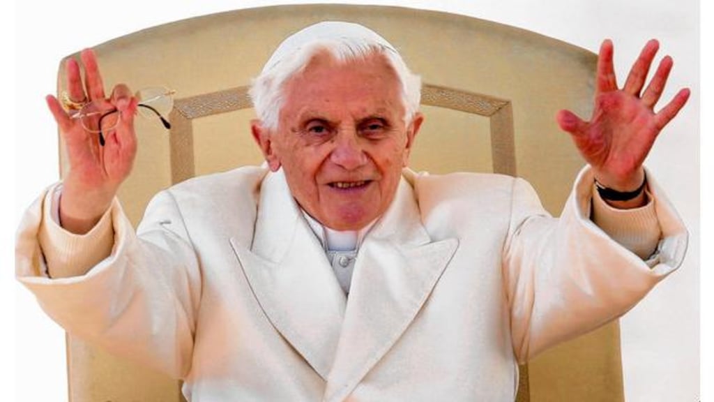 Pope Benedict XVI giving his final general audience in St Peter's Square, in the Vatican, Rome, yesterday. photographs: alessandro bianchi / reuters