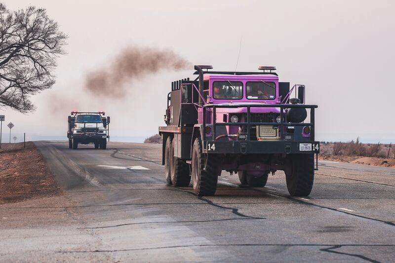 Firefighters in Canadian, Texas. Photograph: David Erickson/AP