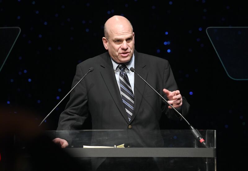 David Simon speaks onstage in February during 69th Writers Guild Awards in New York City.  Photograph: Dimitrios Kambouris/Getty
