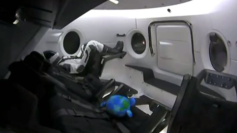 A dummy named Ripley onboard a SpaceX Falcon 9 rocket  at the Kennedy Space Center in Florida on Saturday. Photograph: Getty Images
