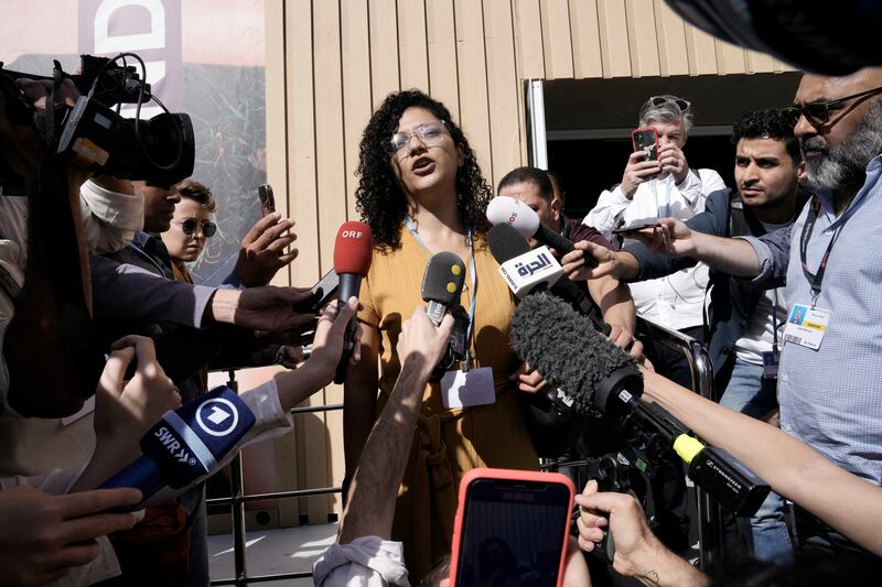 Sanaa Seif, sister of Alaa Abdel-Fattah, has campaigned for his release. Photograph: Nariman El-Mofty/AP