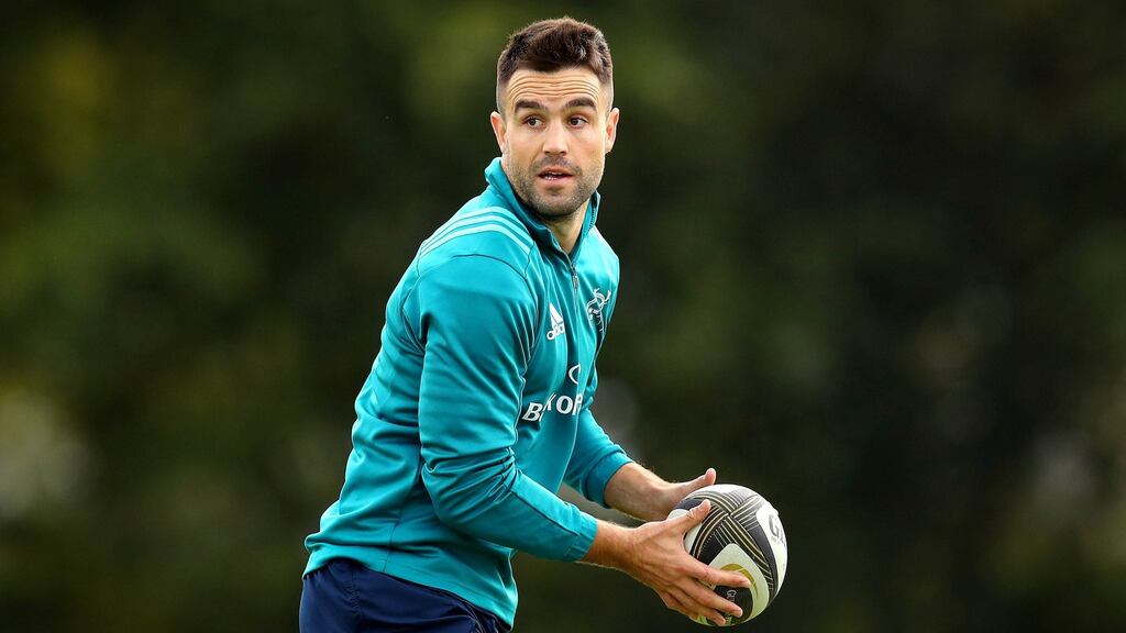 Munster have confirmed Conor Murray is back in full training ahead of this weekend’s trip to play Zebre. Photograph: Ryan Byrne/Inpho
