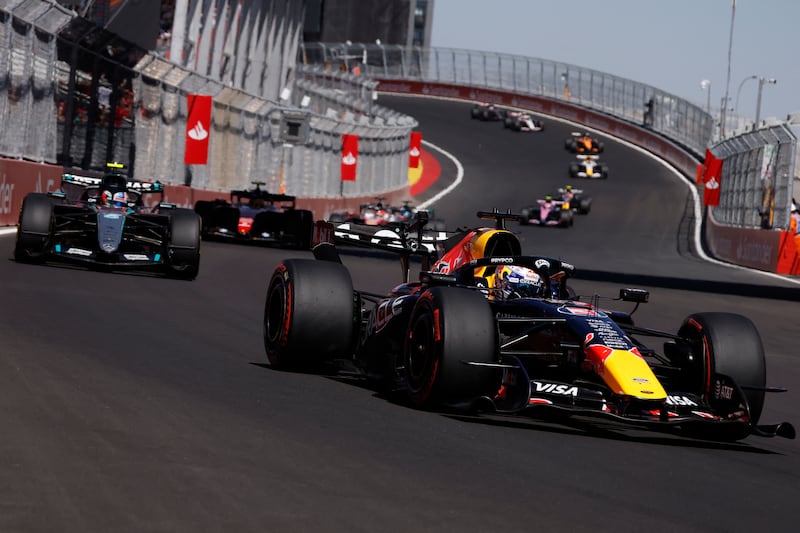 Red Bull's Max Verstappen in action during the Spanish Grand Prix. Photograph: Oscar del Pozo/AFP via Getty Images