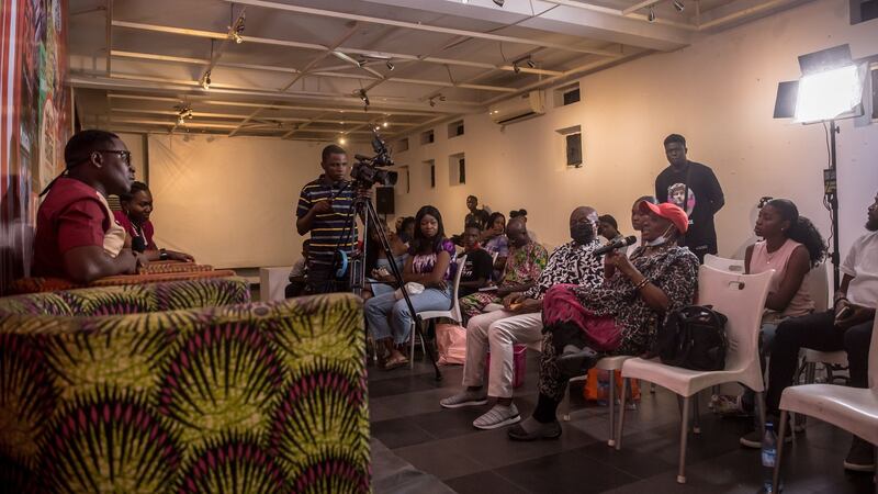 The annual Lagos Book and Art Festival was broadcast live on Zoom. Photograph:  Sally Hayden