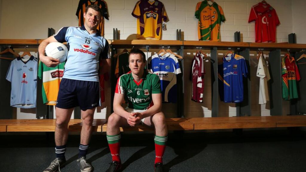 Dublin's Kevin McManamon and Cillian O'Connor of Mayo. Photograph: Lorraine O'Sullivan/Inpho