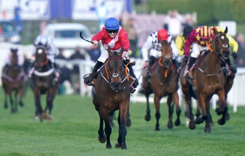 A Plus Tard ridden by Rachael Blackmore on their way to winning the Cheltenham Gold Cup. Photograph: Tim Goode/PA