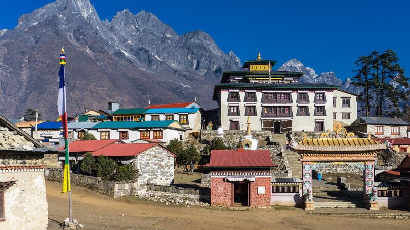 The city  of Tengboche, one of the stops on  a Everest Base Camp trek