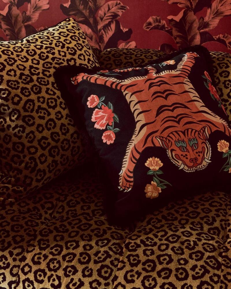 Tiger cushion from Paloma Home: Photograph: Michael Sinclair
