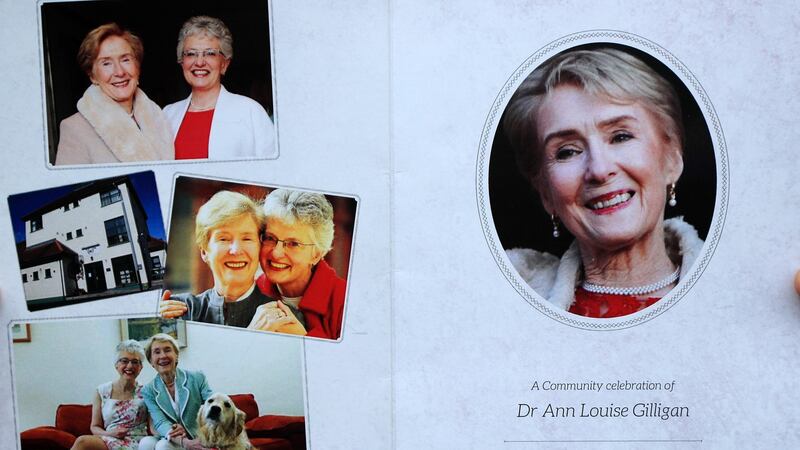 Images from a booklet for the wake  of Dr Ann Louise Gilligan. Credit: Colin Keegan, Collins Dublin