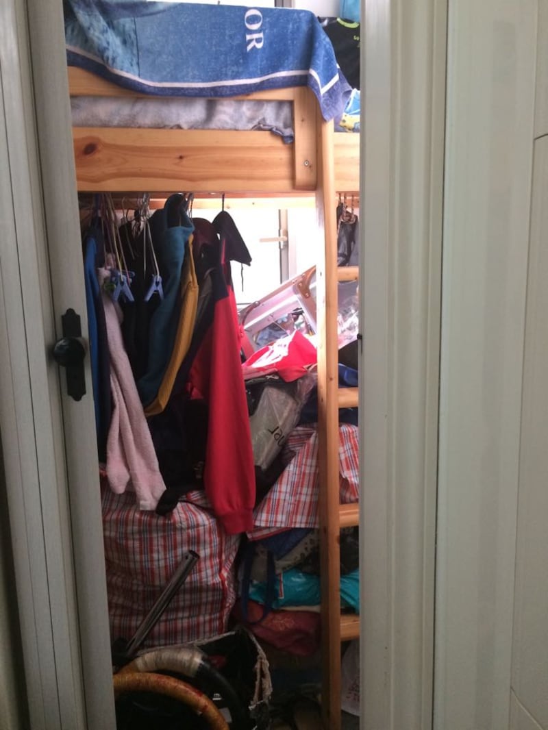 Foreign domestic workers’ accommodation in Hong Kong. Photograph: Mission for Migrant Workers
