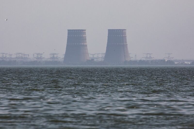 The Zaporizhzhia nuclear complex along the banks of the Dnipro River in Ukraine on August 13th. Photograph: David Guttenfelder/The New York Times