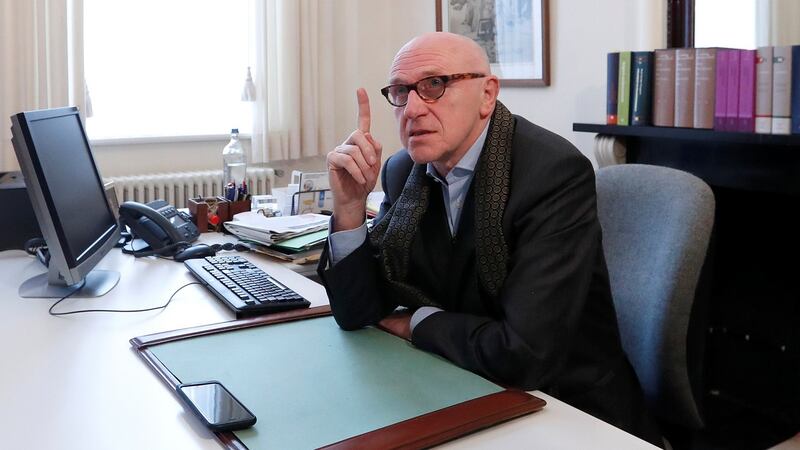 Sacked Catalan leader Carles Puigdemont’s Belgian lawyer, Paul Bekaert,  in his office in Tielt in Belgium today. Photograph: Yves Herman/Reuters
