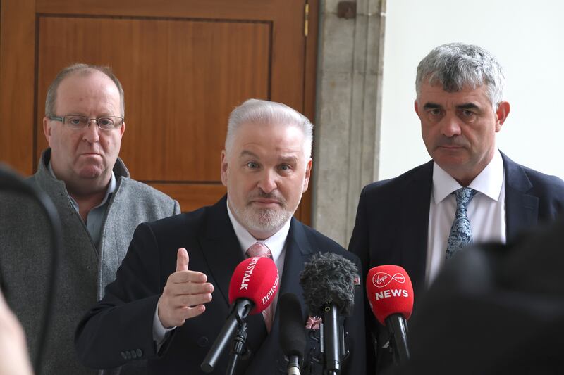 The AI team: TD Michael Collins, councillor Ken O'Flynn  and TD Richard O'Donoghue. Photograph: Stephen Collins/Collins