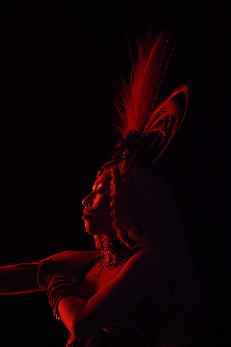 Moulin Rouge! The Musical: The cast prepare for their Matinee show in the Bord Gais Energy theatre. Photograph Nick Bradshaw / The Irish Times
