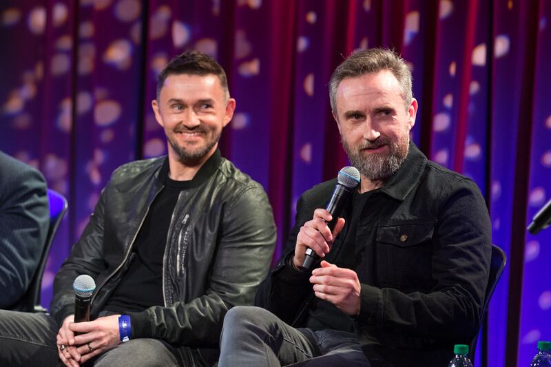 Mike Hogan and Noel Hogan of The Cranberries. Photograph: Alison Buck/Getty Images 