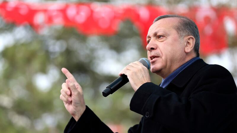 Turkey’s President Recep Tayyip Erdogan: A loss in April’s referendum would hurt him more than any previous election failure or shortcoming. Photograph: Murat Cetinmuhurdar/Presidential Press Service  via AP)