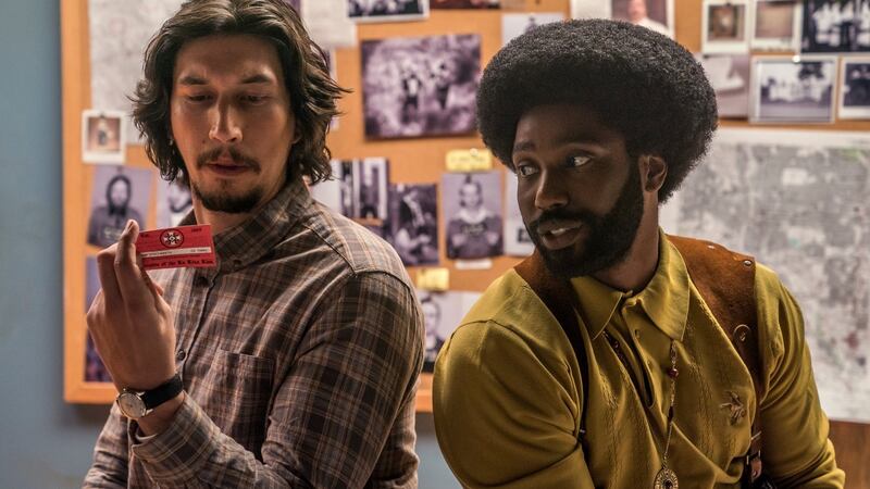 Adam Driver and John David Washington in BlacKkKlansman. Photograph: David Lee/Focus Features