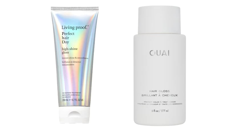 Living Proof Perfect Hair Day High-Shine Gloss (€37 from cultbeauty.ie) and Ouai Hair Gloss (€34 from spacenk.ie)