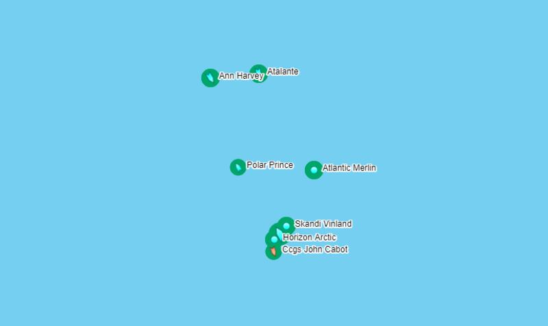Screengrab from MarineTraffic showing boats at the scene