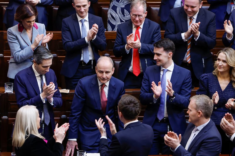 Micheál Martin is applauded by colleagues in the Dáil after his election as Taoiseach on January 23rd. Photograph: Maxwell's/PA