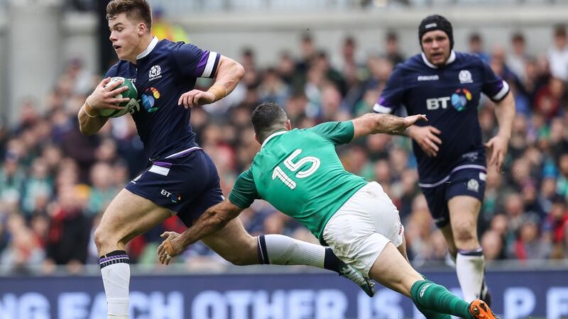 Ireland’s  28-8 scoreline over the Scots in last year’s Six Nations was  misleading given Gregor Townsend’s inventive side left three try-scoring chances behind. Photograph: Tommy Dickson/Inpho