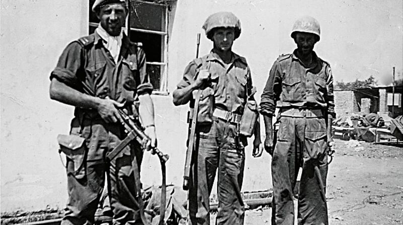 Irish Defence Forces personnel on guard duty in Elizabethville  in Jadotville during the siege in 1961. Photograph:  Defence Forces Archive
