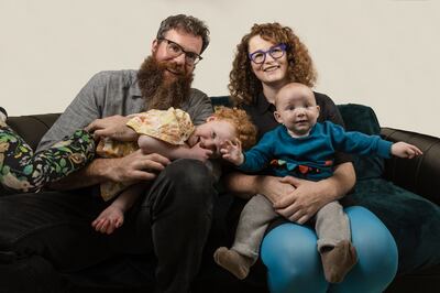 Emma Dwyer and Andy Forrestal, with their children Radie and Sonny.