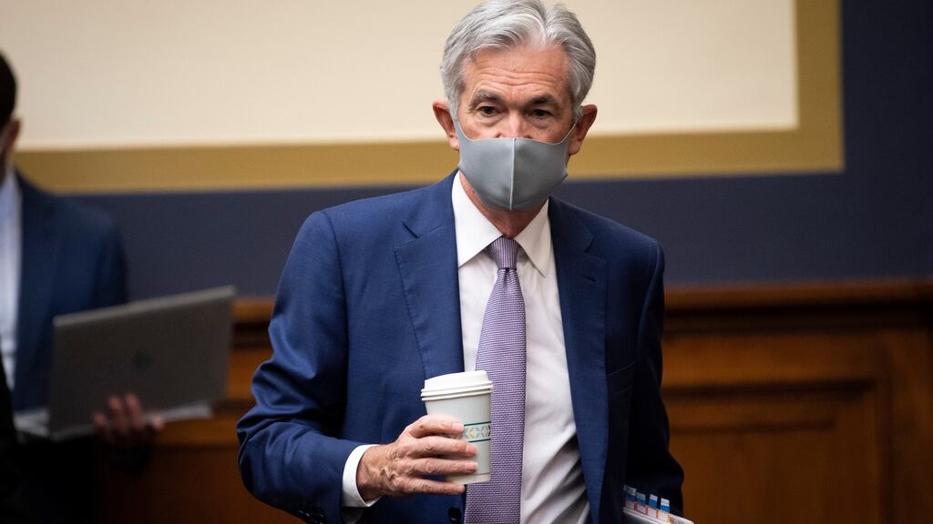 Federal Reserve chairman Jerome Powell: regulator is extending restrictions on big US banks. Photograph: Caroline Brehman/EPA