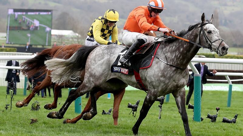 Labaik, ridden by Jack Kennedy,  comes home to win the Supreme Novices’ Hurdle at the 2017  Cheltenham Festival. Photograph: Dan Sheridan/INPHO.