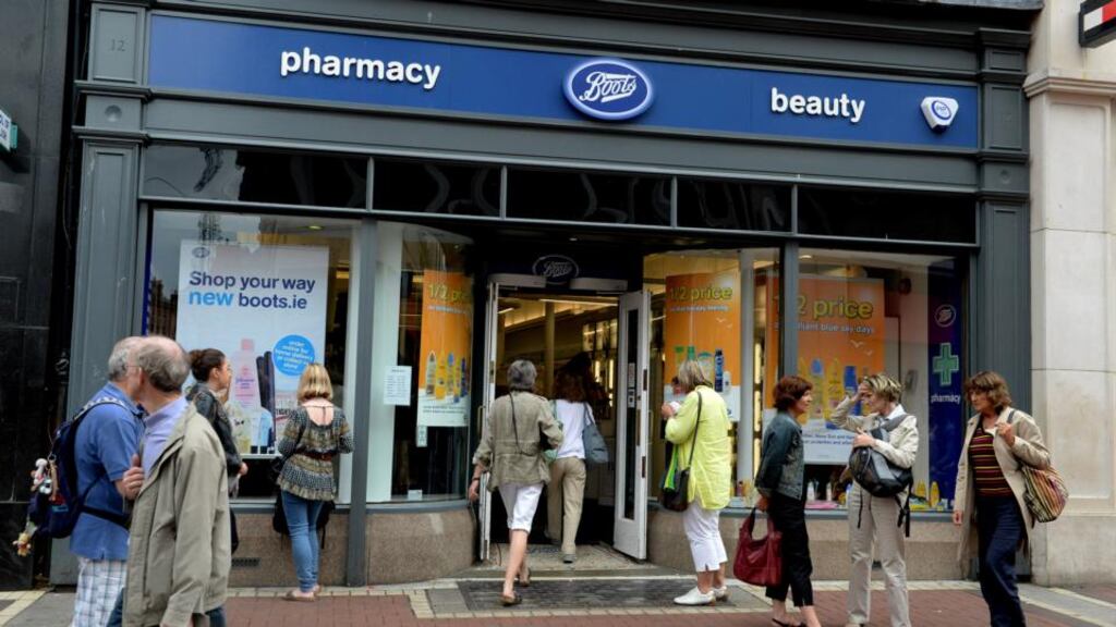 Boots pharmacy on Grafton Street. An increase in income from Covid-19 testing and vaccinations last year contributed to the Irish arm of Boots enjoying record revenues of €433.4 million.