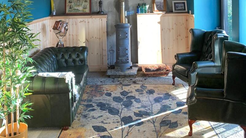 Sunny seating area in Joe Fallon’s cow shed conversion