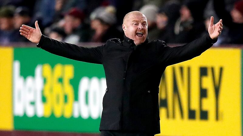 Sean Dyche during Burnley’s win over Newcastle. Photograph: Martin Rickett/PA