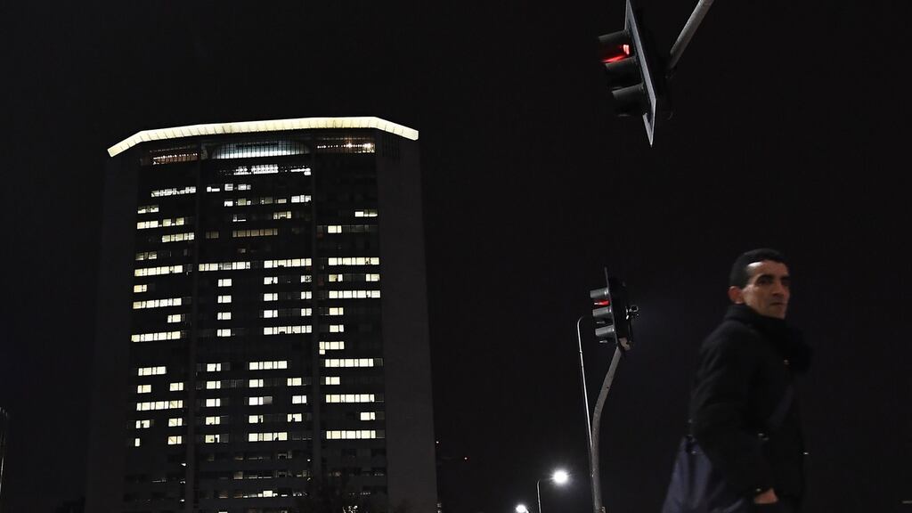 Some windows of the Pirelli tower in Milan, Italy, are lighted to write the words ‘Stop Aids’, to commemorate the World Day of the Fight against Aids on December 1st. Photograph:  Marco Bertorello /AFP/Getty Images