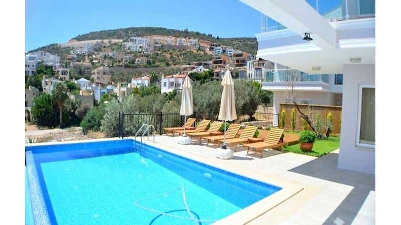 This five-bedroom house in Turkey comes with an infinity pool.