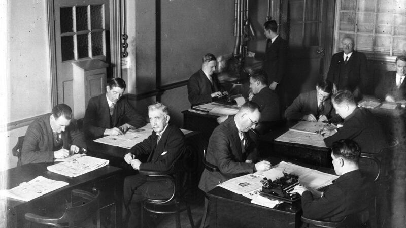 Independent Newspapers editorial department in 1935. ‘O’Brien’s analysis reflects on the power of the Catholic Church and how it set an agenda designed to persecute the mass of Irish people.’ File photograph:  The NPA/Independent Newspapers Collection