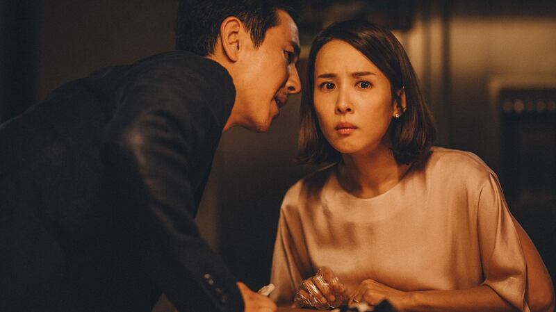 Sun-kyun Lee and Yeo-jeong Cho in Parasite