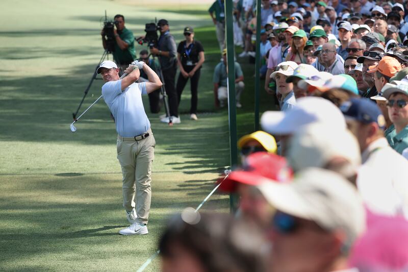 Rory McIlroy at Augusta National. Photograph: Hector Vivas/Getty