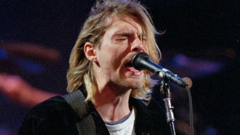 Kurt Cobain, lead singer of Nirvana, performing in Seattle on December 13, 1993. Photograph: AP/Robert Sorbo