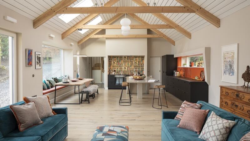 The house has been hyper-insulated, has alu-clad triple-glazed windows and underfloor heating throughout. Photograph: Brian McLochlainn