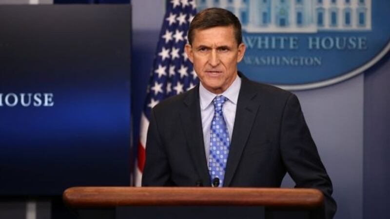 Michael Flynn was Trump’s national security adviser. Photograph: Carlos Barria/Reuters