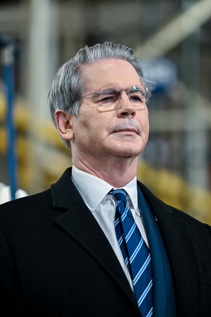 US treasury secretary Scott Bessent, pictured earlier this month, said Deutsche Bank’s chief executive had called him to say the bank does not stand ‍by one of its reports suggesting European investors may dump US assets. Photograph: Kenny Holston/The New York Times
                      