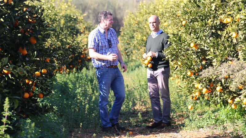 Tom Sinnott (left), of Wexford Home Preserves, with José Manuel Bautista Vallejo of Ave Maira Farm in Seville.