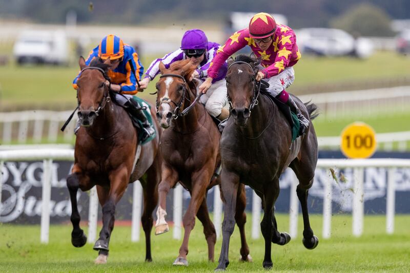 Dylan McMonagle on Al Riffa winning at the  Longines Irish Champions Weekend at  the Curragh. Photograph: Morgan Treacy/Inpho 