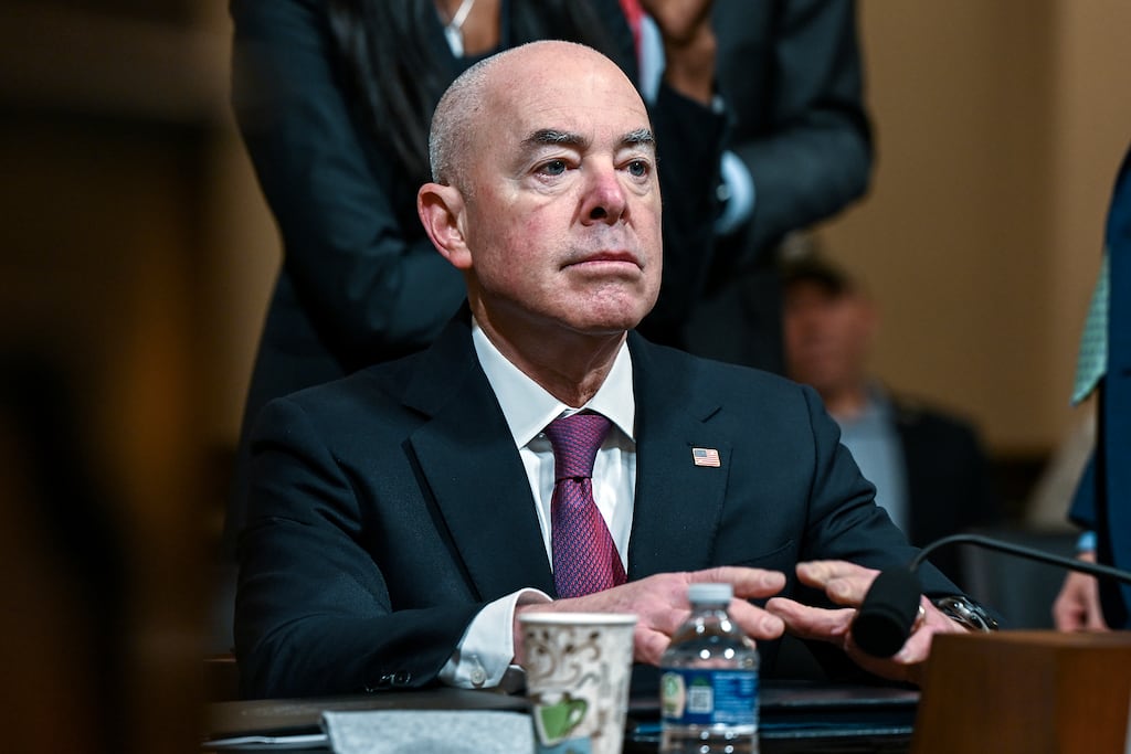 US secretary of homeland security Alejandro Mayorkas called the allegations “baseless” and said he was focused on his work. Photograph: Kenny Holston/New York Times