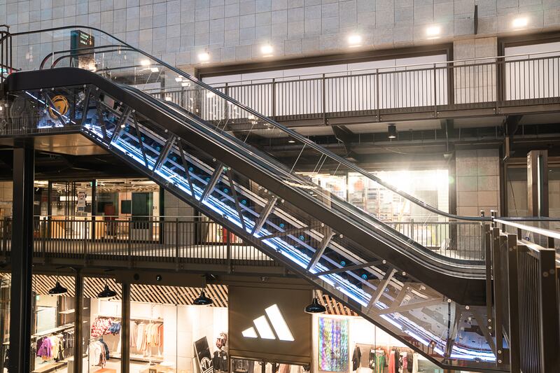 Battersea Power Station: Turbine Hall B is filled with shops and restaurants. Photograph: James Parsons/Backdrop Productions